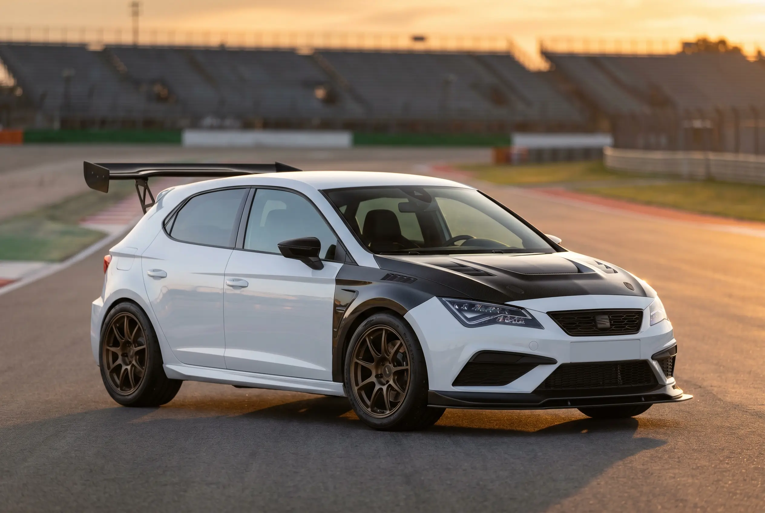 2026 Toyota GRMN Corolla two-seat track car with carbon aero and bronze forged wheels.