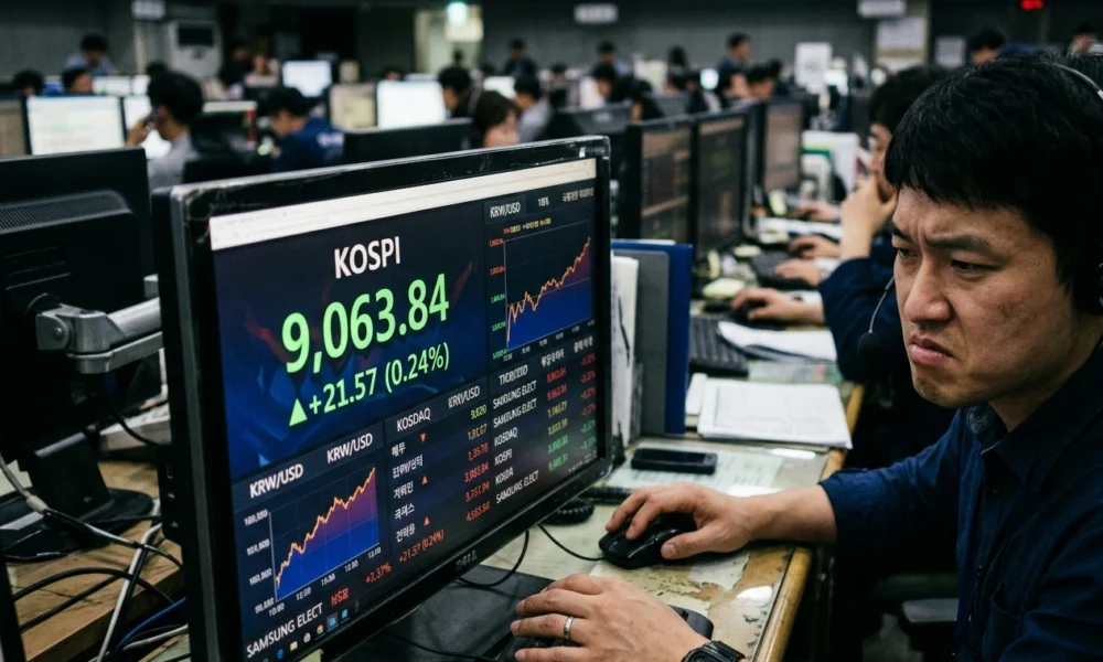 Fed dot plot flags 2026 rate hike as Kospi crosses 9000