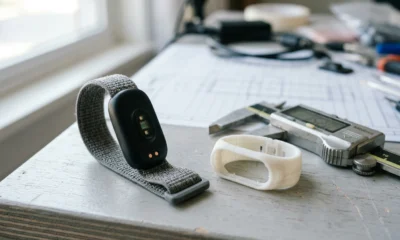Fitbit Air pebble sensor and custom band blueprints opened to makers and 3D printing.