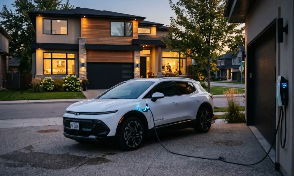 GM bidirectional EV charging system powering a home