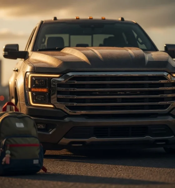 Larger SUVs and trucks with tall hoods towering over pedestrians