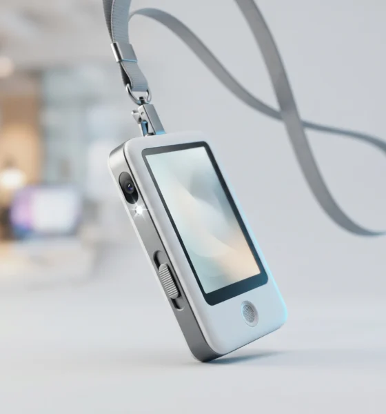Microsoft AI wearable badge with camera revealed at Build for office workers.
