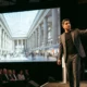 Penn Station renovation renderings stone facade Trump seal