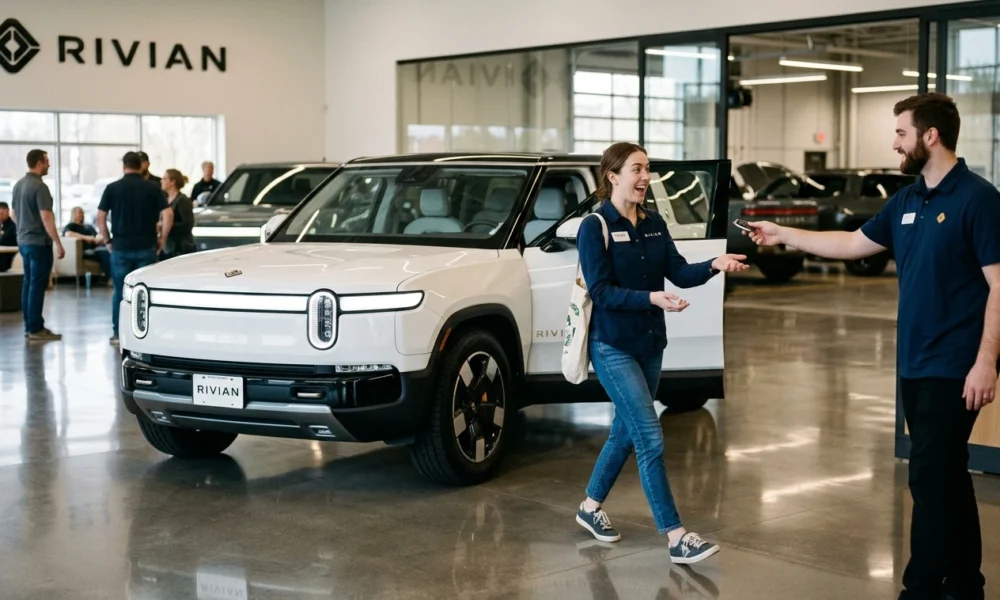 Rivian R2 first customer delivery from the Normal plant