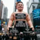 SpaceX IPO protest with 40-foot Musk effigy