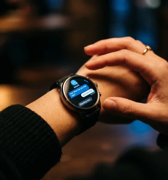 Telegram Wear OS app interface on a smartwatch