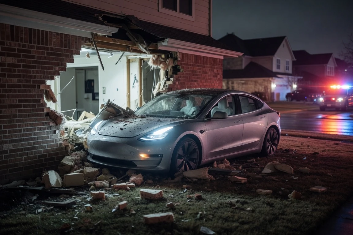 Tesla Full Self-Driving Texas crash investigation scene
