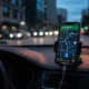 Waze traffic lights on smartphone navigation map