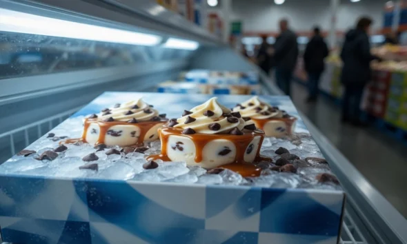 Yasso Greek yogurt mini cups in Costco freezer aisle