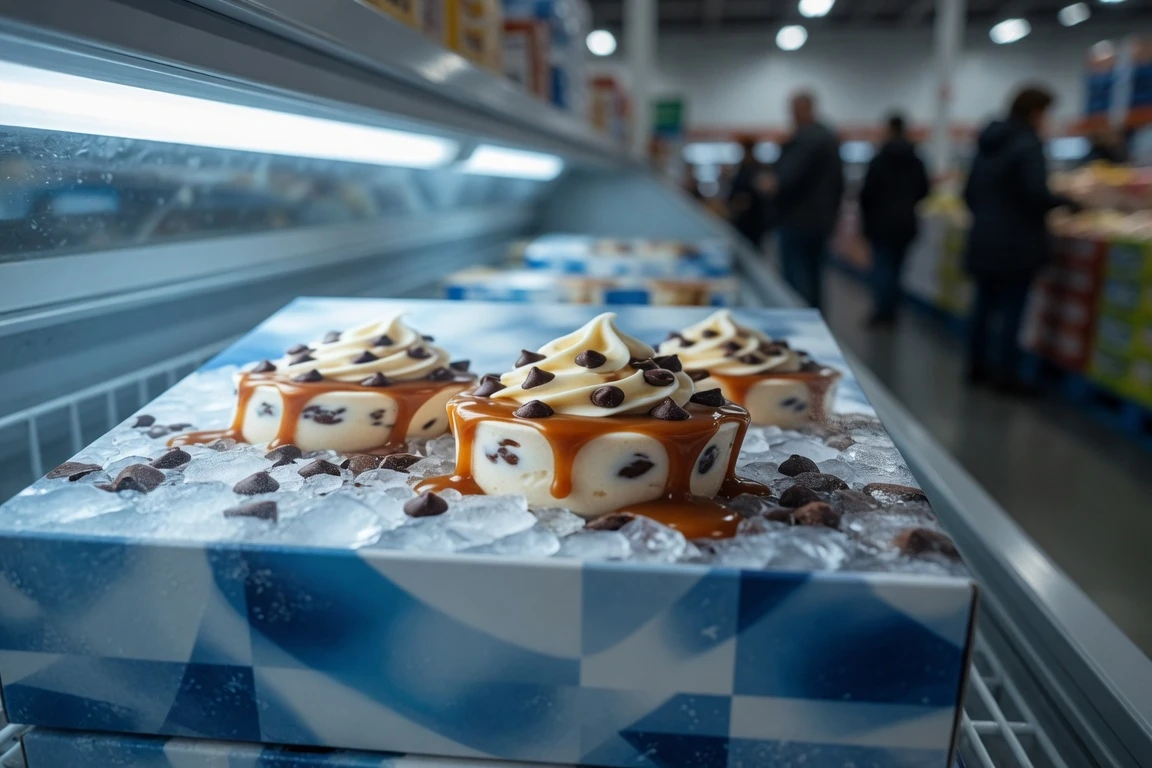Yasso Greek yogurt mini cups in Costco freezer aisle