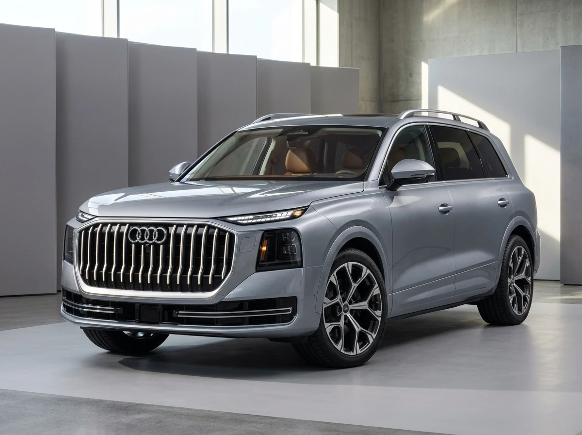 2027 Audi Q9 full-size flagship SUV illuminated grille debut