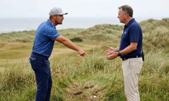 Bryson DeChambeau two-stroke penalty British Open second round ruling
