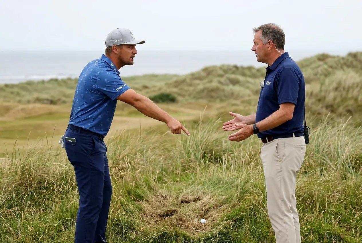 Bryson DeChambeau two-stroke penalty British Open second round ruling