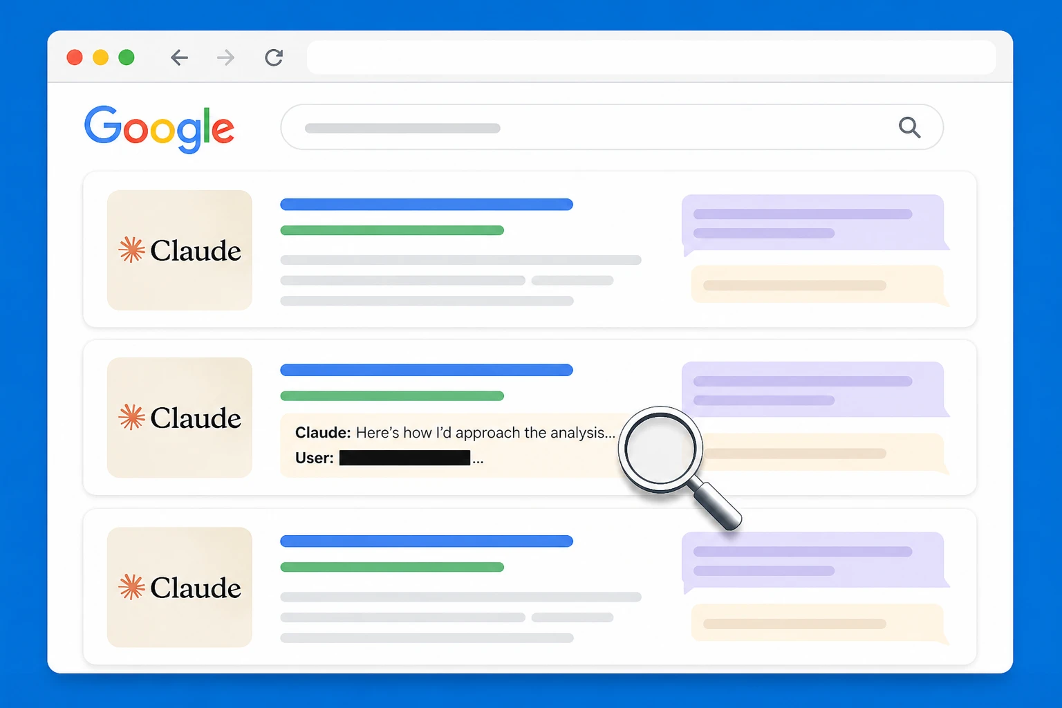 Claude shared chats appearing in Google search results
