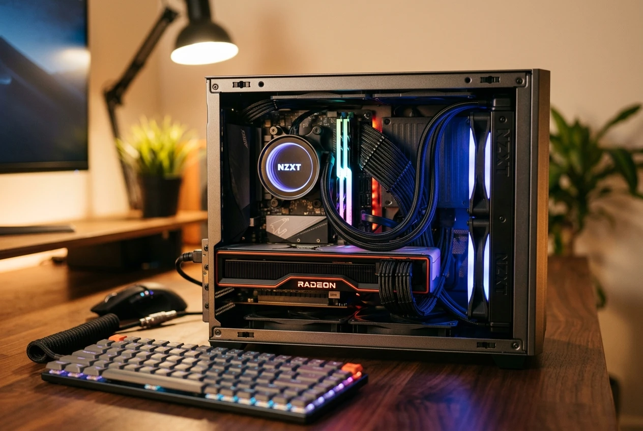 custom Mini-ITX Steam Machine build with AMD GPU