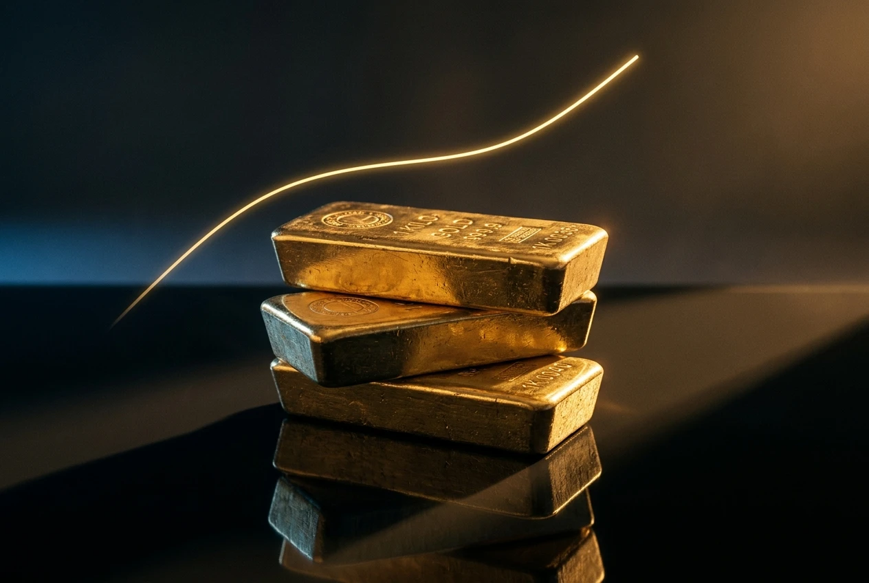 Gold price forecast chart near 52-week moving average