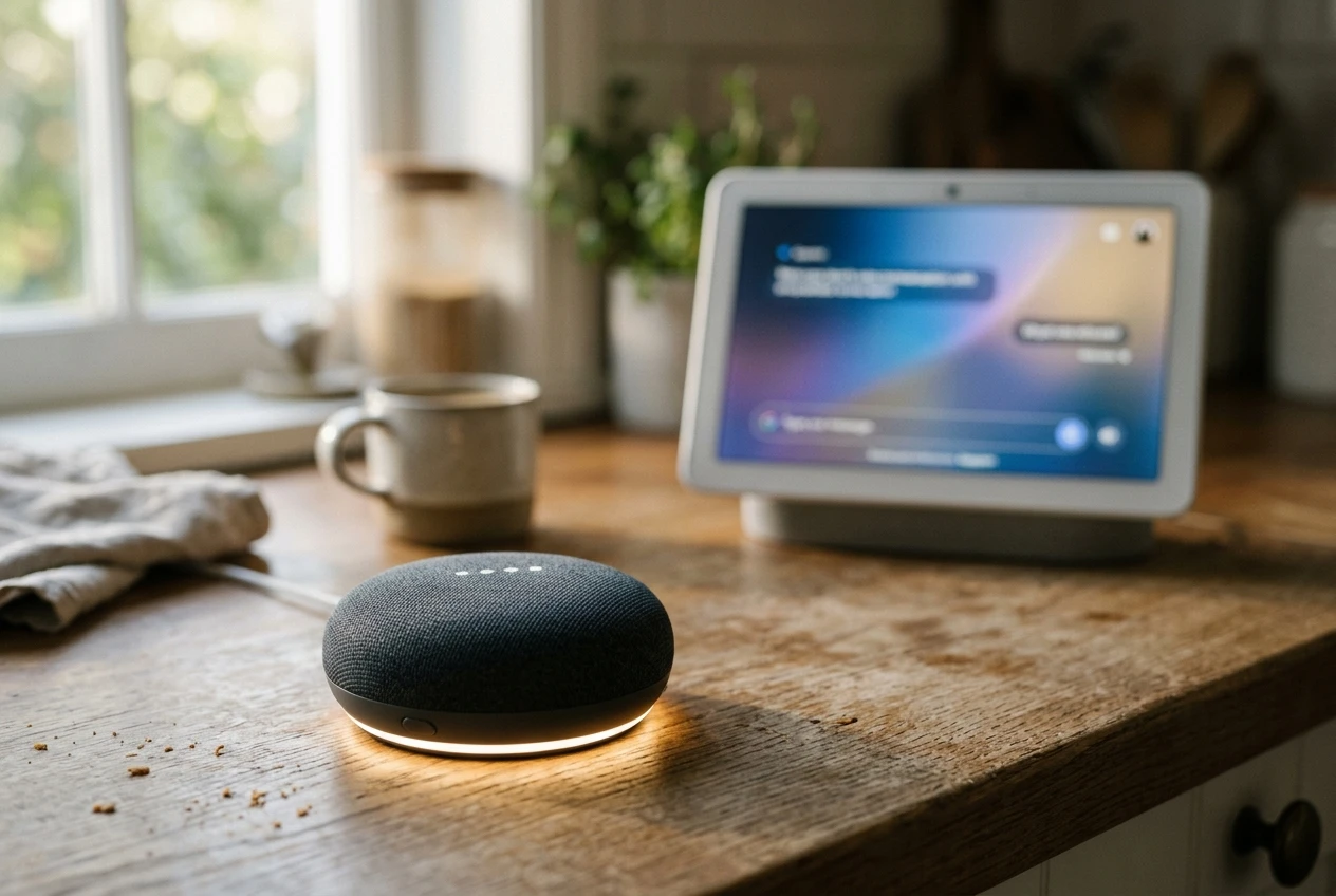 Google Home Display and Speaker kitchen counter concept