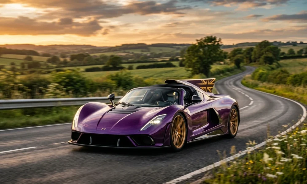 Hennessey Venom F5-M roadster on the Goodwood hill climb