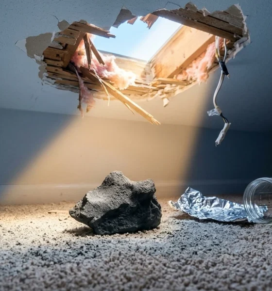 Hillsborough meteorite New Jersey house crash brine chemistry discovery