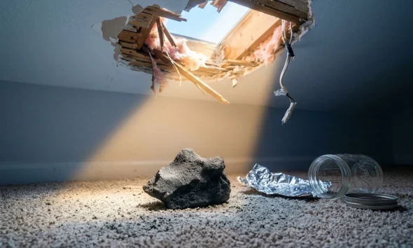 Hillsborough meteorite New Jersey house crash brine chemistry discovery