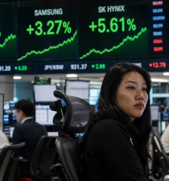 Kospi index surge Samsung SK Hynix chip stocks Friday rebound