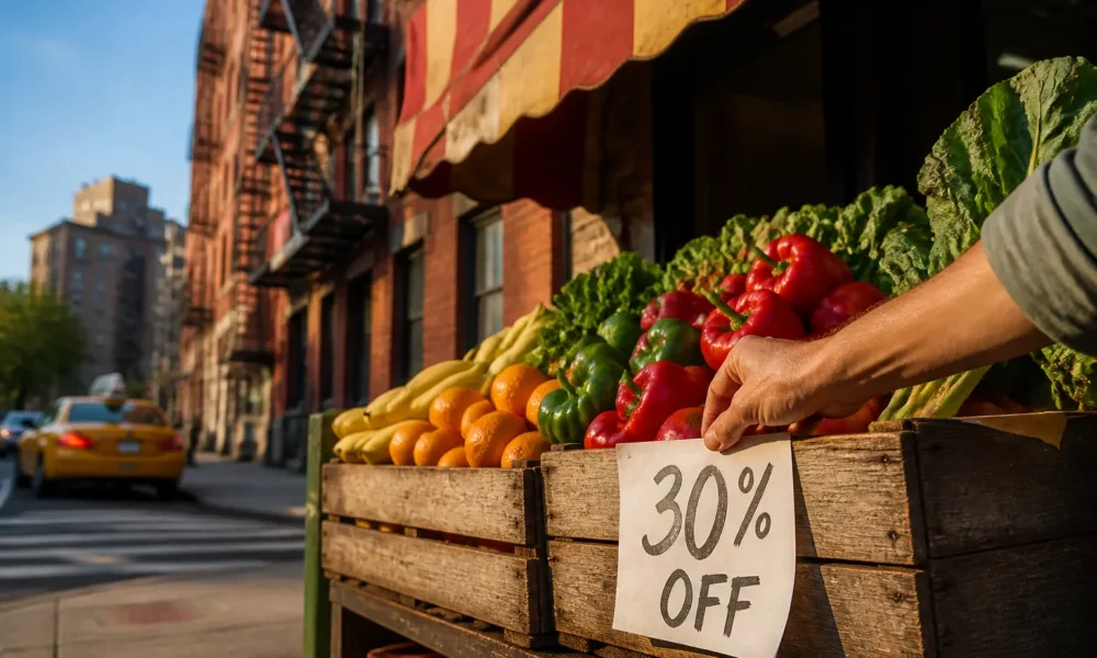 Mamdani NYC city-run grocery stores 30 percent discount plan