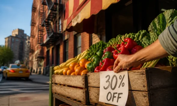 Mamdani NYC city-run grocery stores 30 percent discount plan