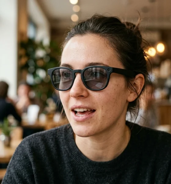 Meta super sensing AI glasses prototype on a desk