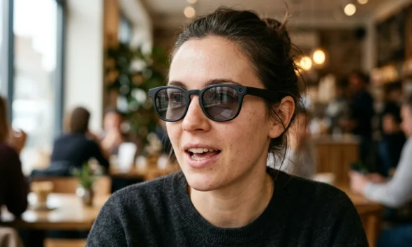 Meta super sensing AI glasses prototype on a desk