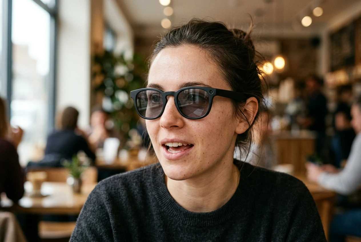 Meta super sensing AI glasses prototype on a desk