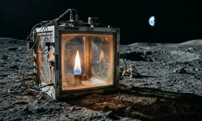 NASA FM2 fire experiment on the Moon
