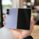 Samsung Galaxy Z Fold 8 passport size foldable lavender open