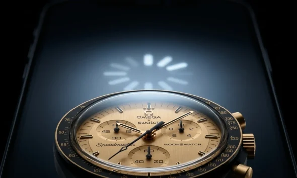 Swatch Mission to the Moon 1969 MoonSwatch gold application launch