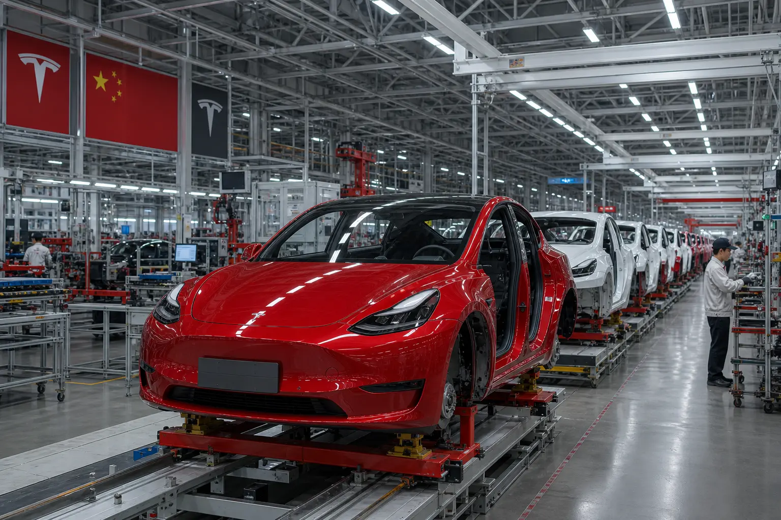 Tesla Shanghai Gigafactory production line China separation SpaceX
