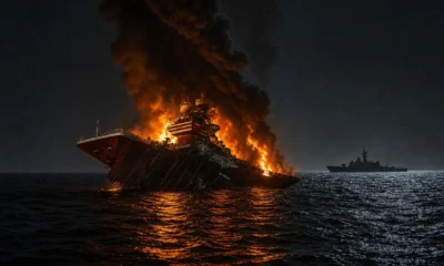 Ukraine Caspian Sea strike on Iranian military cargo ship