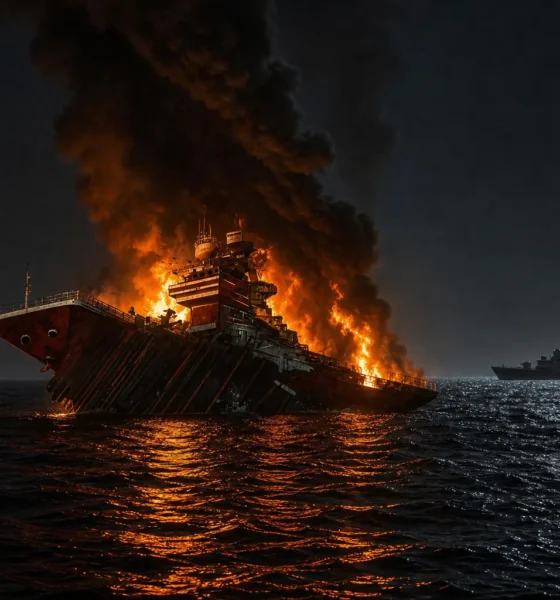 Ukraine Caspian Sea strike on Iranian military cargo ship