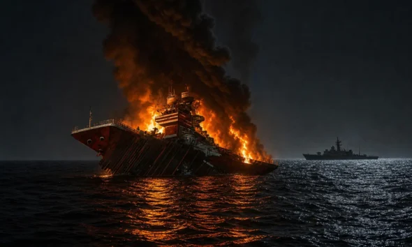 Ukraine Caspian Sea strike on Iranian military cargo ship