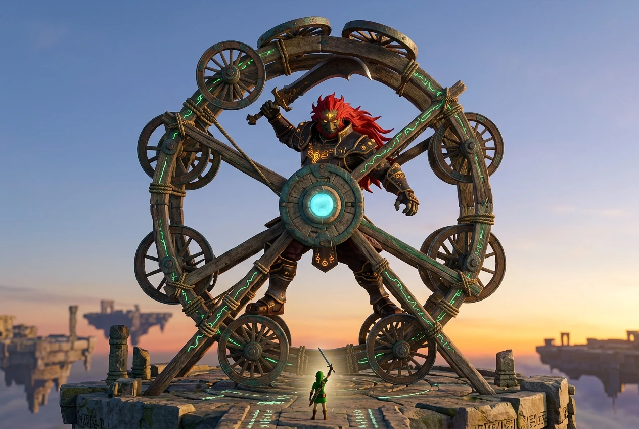 Zelda Tears of the Kingdom Ganondorf hamster wheel Zonai cart build