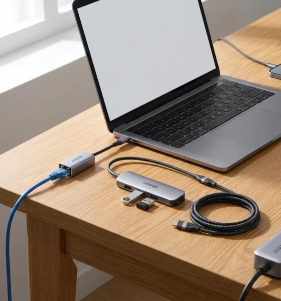Anker USB-C Ethernet hub cable power strip under 25