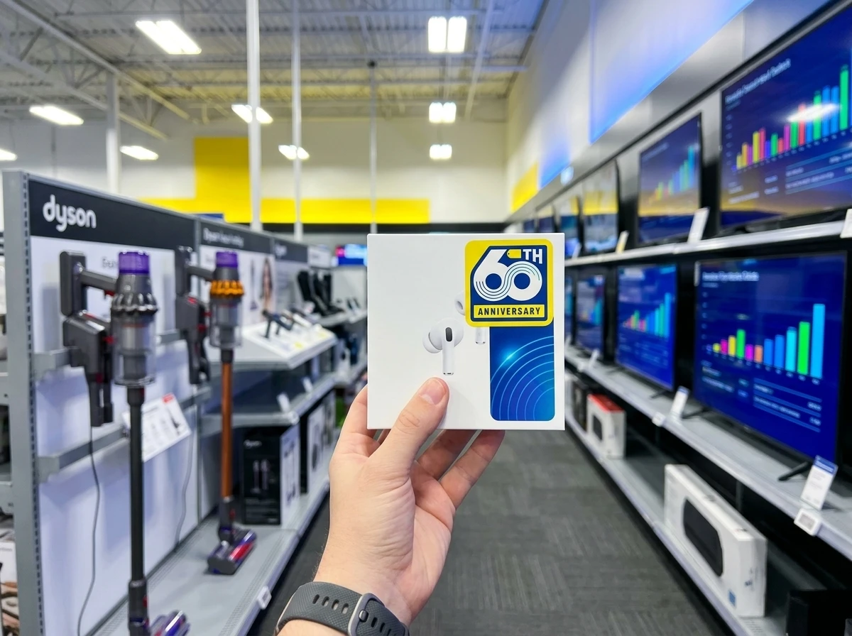 Best Buy 60th anniversary sale AirPods Dyson deals store
