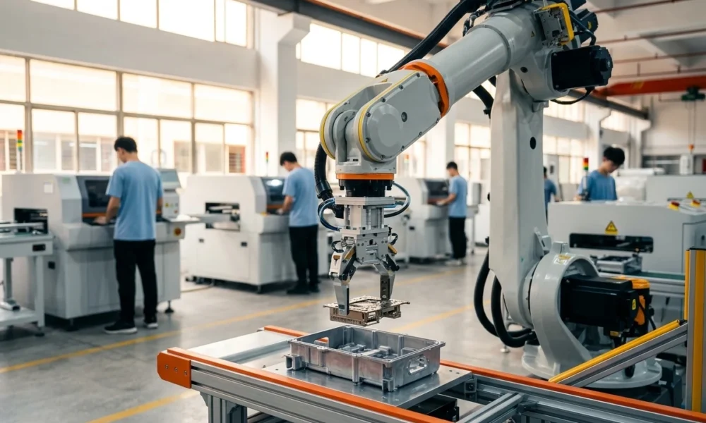 China robotic arms precision machinery factory export surge 2026
