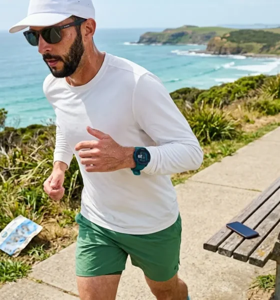 Garmin Forerunner 170 Music watch on runner training with Gemini AI plan