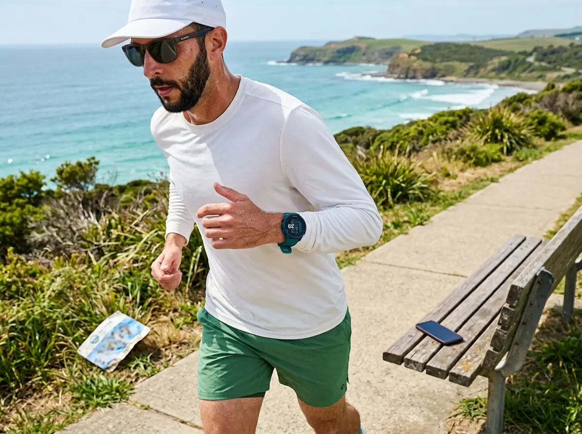 Garmin Forerunner 170 Music watch on runner training with Gemini AI plan
