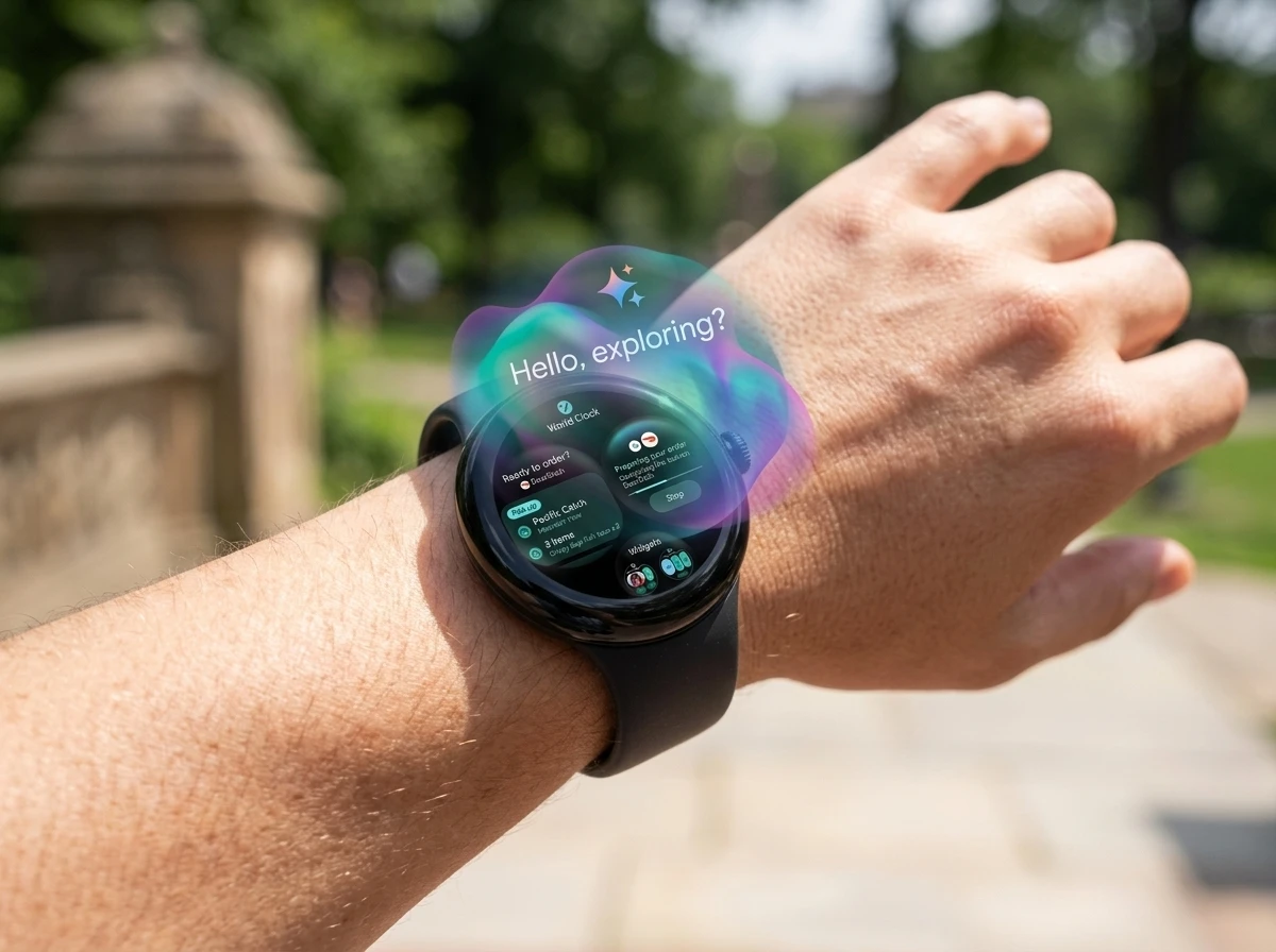 Gemini Neural Expressive overlay on Pixel Watch face