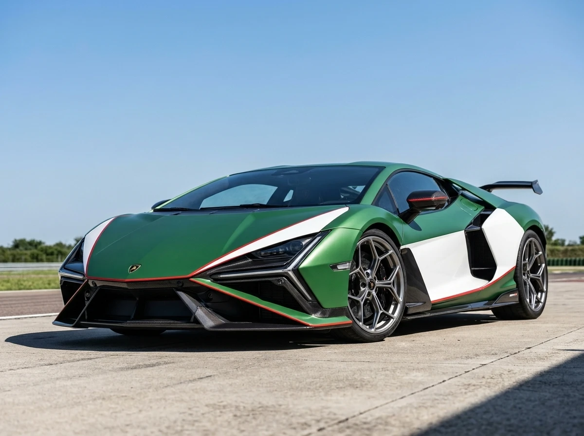 Lamborghini Revuelto SV hybrid supercar rear wing track