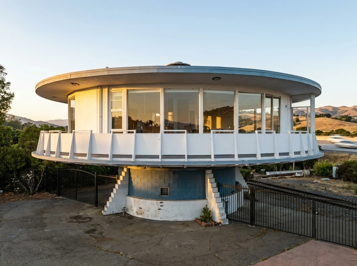 Novato rotating round house Harkle Road for sale spaceship