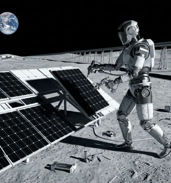 SpaceX lunar mass driver robot factories AI satellites moon