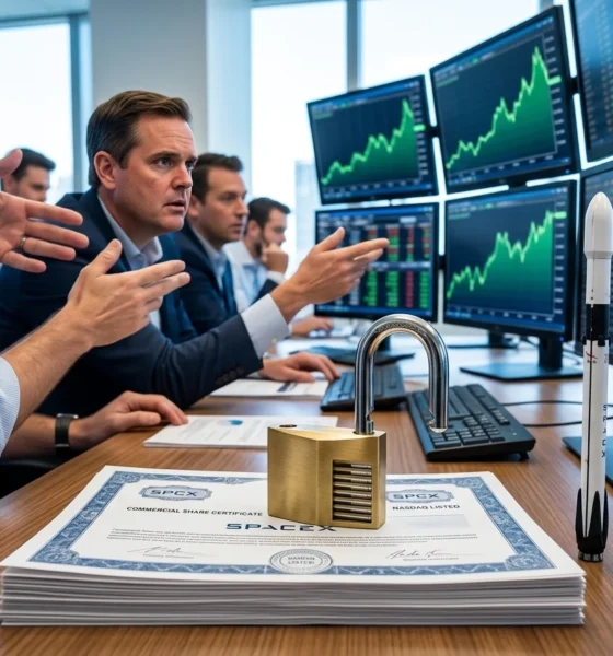 SpaceX SPCX stock first lockup unlock share price reaction