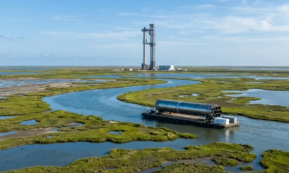 SpaceX Starbase Louisiana Starship launch facility wetlands