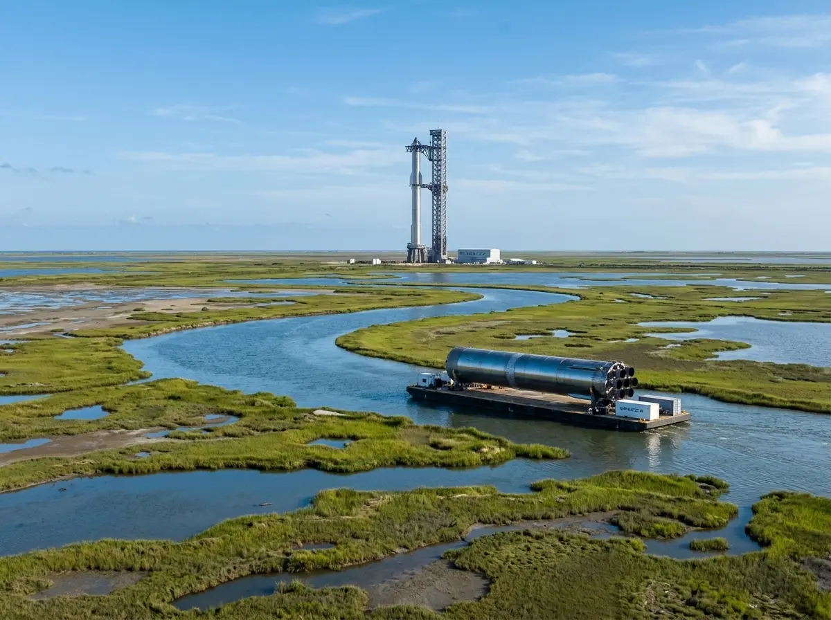 SpaceX Starbase Louisiana Starship launch facility wetlands